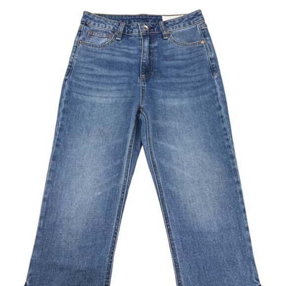 NWT RAG & BONE Nina High-Rise Ankle Flare Split Hem Jean Sz 25 Raw Destroyed Hem - Picture 4 of 10